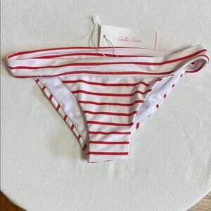 Stella Cove Girls Red & White striped Bikini Swim Bottoms Beach Summer Pool